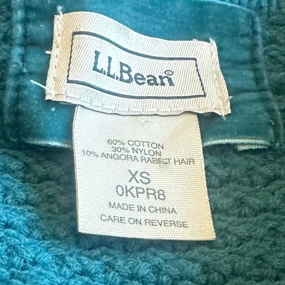LL Bean Teal Button-Down Cardigan Sweater Vintage Angora Cotton Size XS Women's - Picture 11 of 11